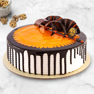 "Round shape Orange Cream Blaster Cake 1 Kg  (Bangalore Exclusives) - Click here to View more details about this Product
